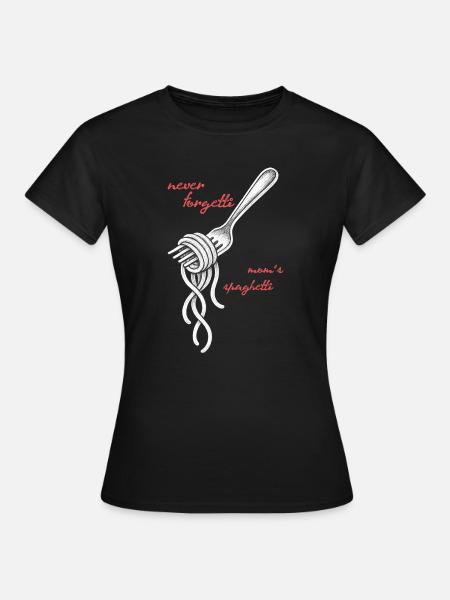 Never Forgetti Spaghetti Gabel Zeichnung - Frauen T-Shirt - Schwarz