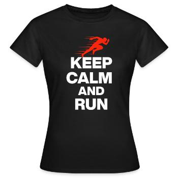 RESTE CALME ET COURS ! - T-shirt Femme - noir - Devant - AI Model Female 172 dark (172cm)