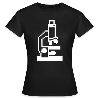 Pixel Mikroskop 8-Bit Labor - Frauen T-Shirt - Schwarz - Vorne - AI Model Female 172 dark (172cm)