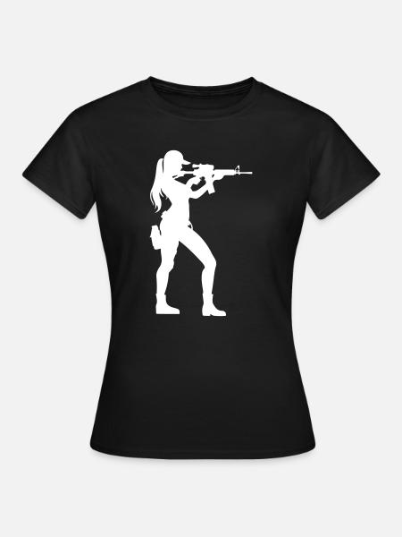Soldat Frau - Frauen T-Shirt - Schwarz