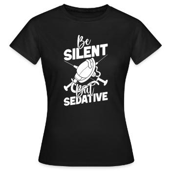 Anesthésiste Be Silent Specialist - T-shirt Femme - noir - Devant - AI Model Female 172 dark (172cm)