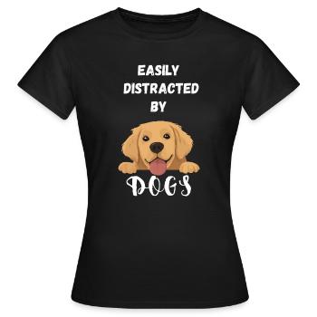 Leicht von Hunden abgelenkt - Frauen T-Shirt - Schwarz - Vorne - AI Model Female 172 dark (172cm)