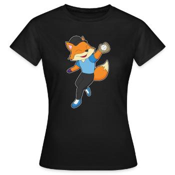 Gant de baseball Fox - T-shirt Femme - noir - Devant - AI Model Female 172 dark (172cm)