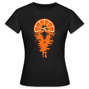 Orangensaft bei Sonnenuntergang - Coucher de soleil Orange - Frauen T-Shirt - Schwarz - Vorne - AI Model Female 172 dark (172cm)