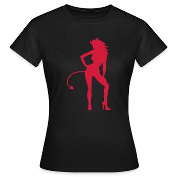 Teufelin - Devil - Frauen T-Shirt - Schwarz - Vorne - AI Model Female 172 dark (172cm)