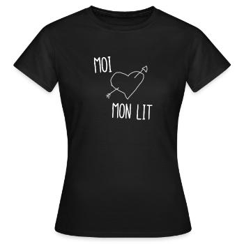 moi mon lit - T-shirt Femme - noir - Devant - AI Model Female 172 dark (172cm)