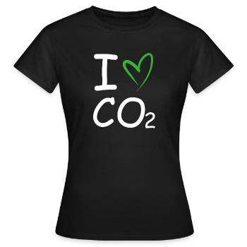 Ich liebe co2 | Klimawandel, Naturschutz - Frauen T-Shirt - Schwarz - Vorne - AI Model Female 172 dark (172cm)