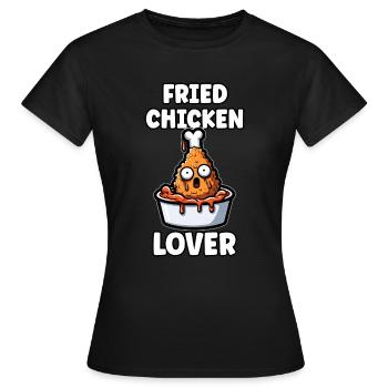 Poulet frit Ailes de poulet Poulet Cadeau - T-shirt Femme - noir - Devant - AI Model Female 172 dark (172cm)