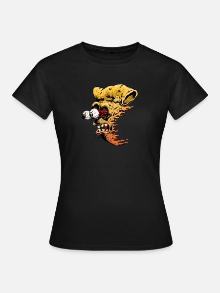 Pizza Monster - Frauen T-Shirt - Schwarz