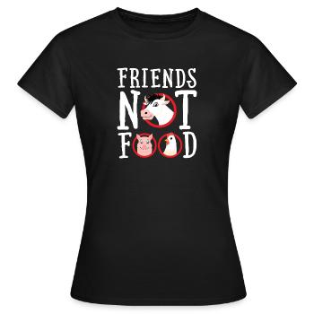 Friends Not Food | Vegan Statement - Frauen T-Shirt - Schwarz - Vorne - AI Model Female 172 dark (172cm)