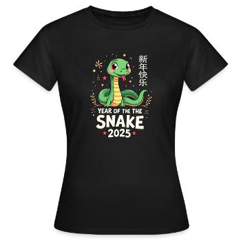 Fête du Nouvel An, Chine du Nouvel An, Année du Serpent - T-shirt Femme - noir - Devant - AI Model Female 172 dark (172cm)