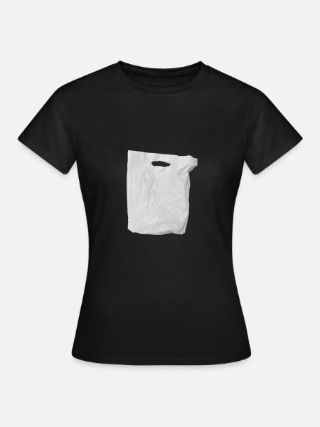weisse Tüte - Frauen T-Shirt - Schwarz