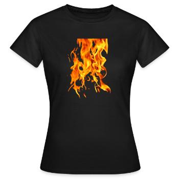 Feuer - Frauen T-Shirt - Schwarz - Vorne - AI Model Female 172 dark (172cm)