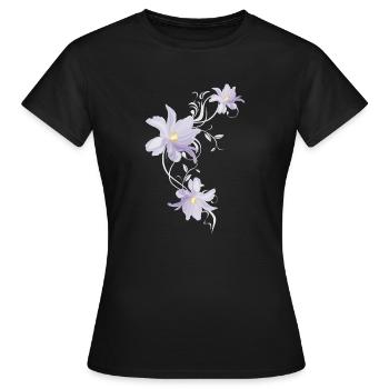 Tulipes lilas - T-shirt Femme - noir - Devant - AI Model Female 172 dark (172cm)