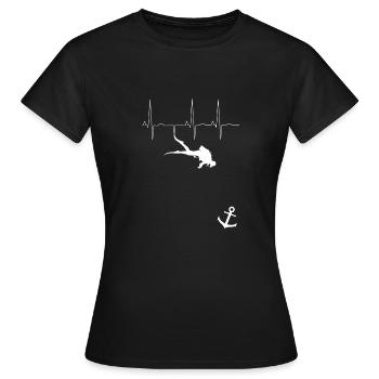plongée - T-shirt Femme - noir - Devant - AI Model Female 172 dark (172cm)