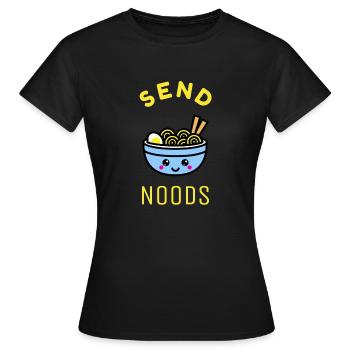 Send Noods - Humorous and funny Send Noods - Women's T-Shirt - black - Front - AI Model Female 172 dark (172cm)
