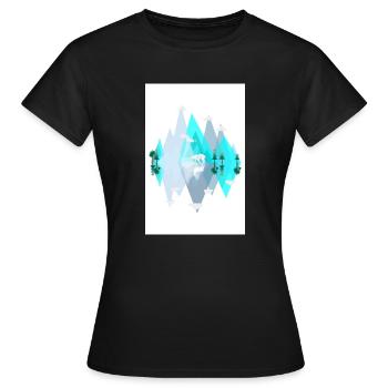 Verkehrte Welt - Blaue Eis Berge mit Eisbär - Frauen T-Shirt - Schwarz - Vorne - AI Model Female 172 dark (172cm)