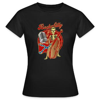 Rockabilly Basse - T-shirt Femme - noir - Devant - AI Model Female 172 dark (172cm)