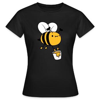 Honig Eimer Biene - Frauen T-Shirt - Schwarz - Vorne - AI Model Female 172 dark (172cm)