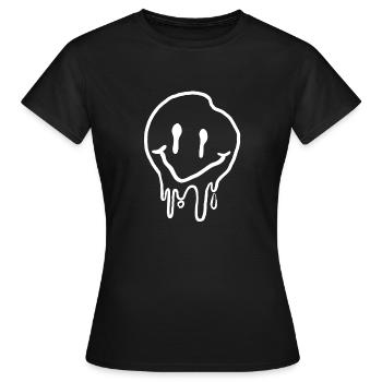 Yeux dessin animé expression faciale rire drôle enfants - T-shirt Femme - noir - Devant - AI Model Female 172 dark (172cm)