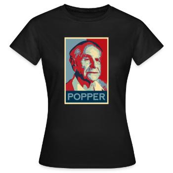 Karl Popper Shirt - Frauen T-Shirt - Schwarz - Vorne - AI Model Female 172 dark (172cm)
