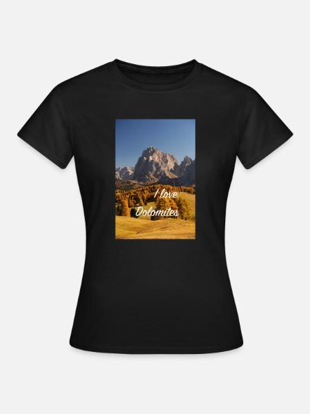Langkofel - Wahrzeichen Südtirols - Frauen T-Shirt - Schwarz