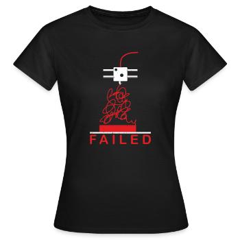 3D print FAILED - Women's T-Shirt - black - Front - AI Model Female 172 dark (172cm)
