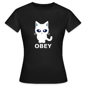 Cat KittenS Obey Fun Obey Mistress - Women's T-Shirt - black - Front - AI Model Female 172 dark (172cm)