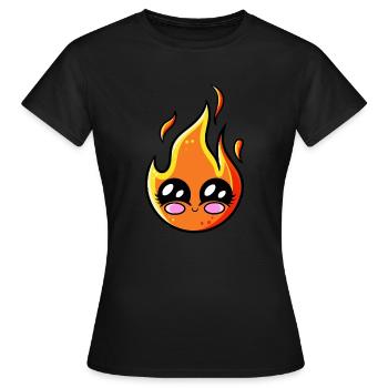 Kawaii Fire - Women's T-Shirt - black - Front - AI Model Female 172 dark (172cm)