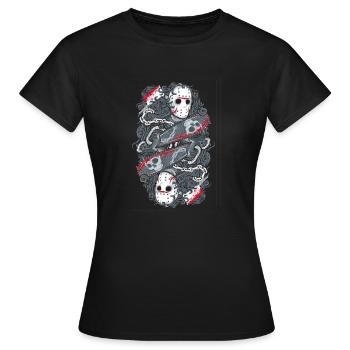 Jason mit seiner Kettensäge - Frauen T-Shirt - Schwarz - Vorne - AI Model Female 172 dark (172cm)