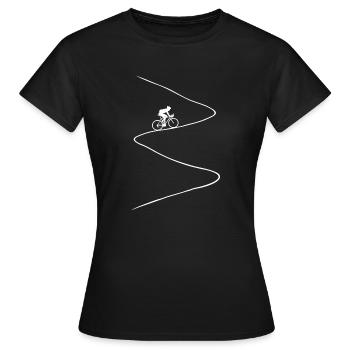 Rennrad, bergauf, steil, Fahrrad, radfahren, Berg - Frauen T-Shirt - Schwarz - Vorne - AI Model Female 172 dark (172cm)