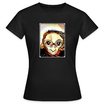Knuffiger Alien (DDP 2:3, grille de points) - T-shirt Femme - noir - Devant - AI Model Female 172 dark (172cm)