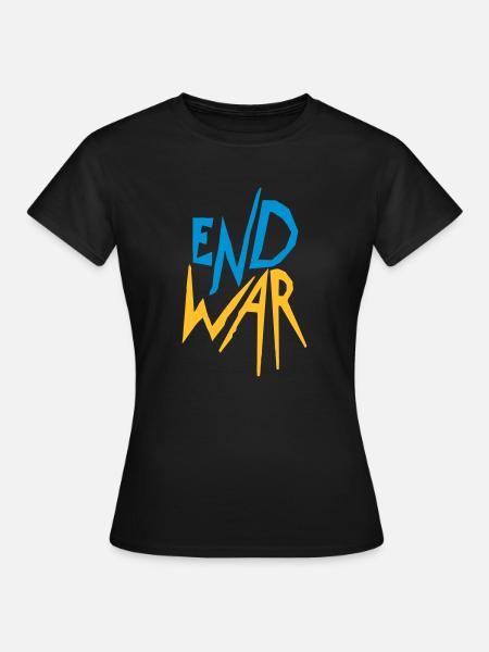 Ukraine End War - Frauen T-Shirt - Schwarz