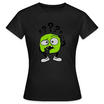 Point d’interrogation visage sceptique comique - T-shirt Femme - noir - Devant - AI Model Female 172 dark (172cm)