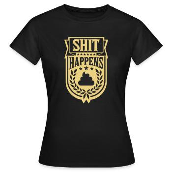 Blague Disant que la merde arrive - T-shirt Femme - noir - Devant - AI Model Female 172 dark (172cm)