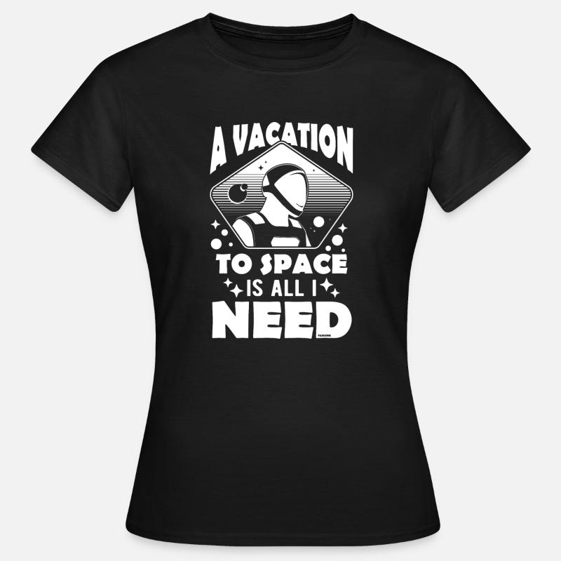Vacances des astronautes du système solaire spatial - T-shirt Femme - noir