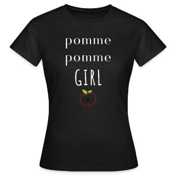 Pomme pomme girl - T-shirt Femme - noir - Devant - AI Model Female 172 dark (172cm)