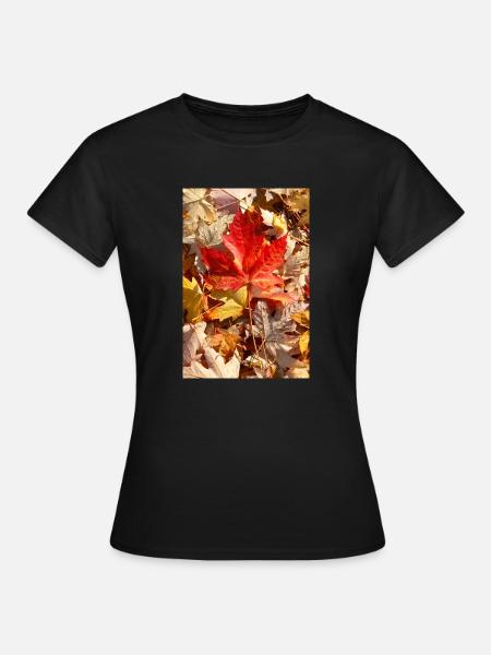 Herbstlaub - Frauen T-Shirt - Schwarz