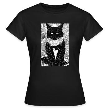 Cat lika a sir - T-shirt Femme - noir - Devant - AI Model Female 172 dark (172cm)