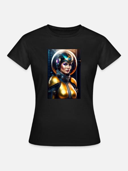 Space Girl - Frauen T-Shirt - Schwarz