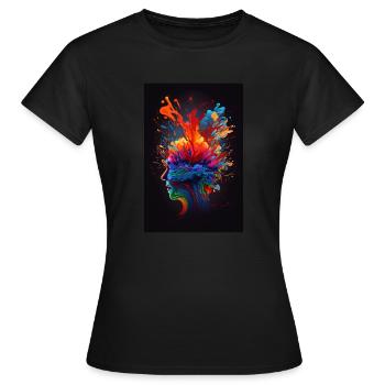 Abstract colorful head - Women's T-Shirt - black - Front - AI Model Female 172 dark (172cm)