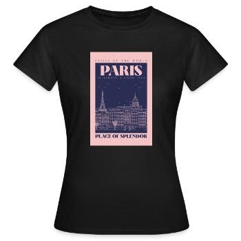 Paris - Frauen T-Shirt - Schwarz - Vorne - AI Model Female 172 dark (172cm)
