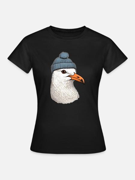 Seefahrer Möwe - Frauen T-Shirt - Schwarz