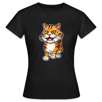 Tigre de dessin animé - T-shirt Femme - noir - Devant - AI Model Female 172 dark (172cm)