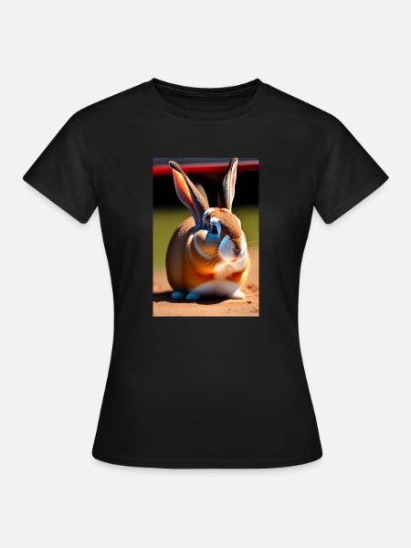 LAPIN EN PAIX - T-shirt Femme - noir