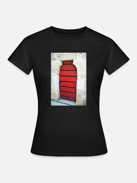 Mittelalterliche rote Tür - Frauen T-Shirt - Schwarz