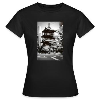 Tokio-Landschaft - Frauen T-Shirt - Schwarz - Vorne - AI Model Female 172 dark (172cm)