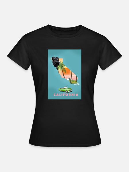 Carte de voyage California Movies - T-shirt Femme - noir
