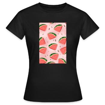 Tranches de pastèque - T-shirt Femme - noir - Devant - AI Model Female 172 dark (172cm)