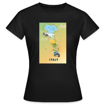 Carte de voyage Italie - T-shirt Femme - noir - Devant - AI Model Female 172 dark (172cm)
